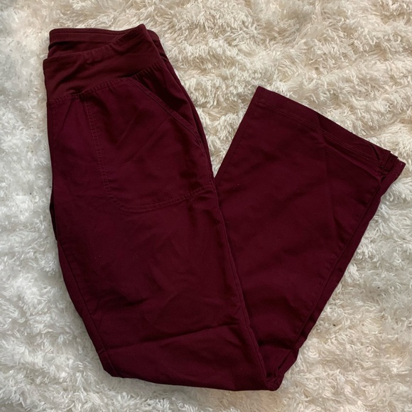 Urbane Pants - Urbane Yoga Pants Burgundy Scrubs